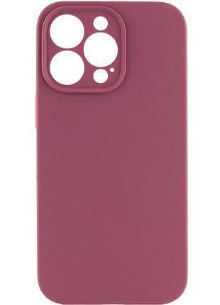Чохол silicone case full camera protective (aa) no logo для apple iphone 15 pro (6.1") бордовий / plum