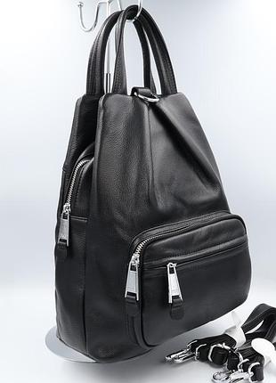Рюкзак женский кожаный polina&eiterou 18143 black