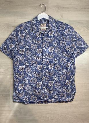 Чоловіча чудова сорочка гавайка fatface розмір l / ua 50–52 літня стильна casual hawaiian shirt легка пляжна сорочка з коротким рукавом