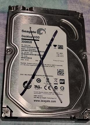 4% hdd 3.5 3 тб (1тб ок) seagate 186/196 жорсткий диск st3000dm001-1er166 сигейт