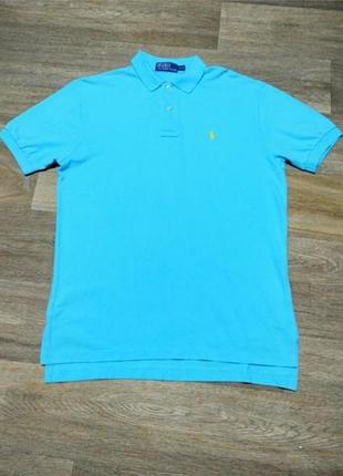 Мужская футболка поло polo ralph lauren , размер l , 100% хлопок