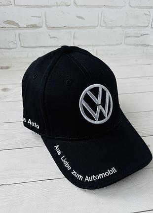 Чорна бавовняна бейсболка volkswagen (люкс)