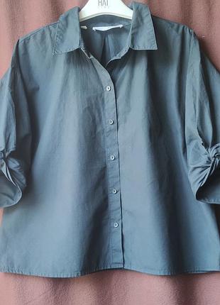 Блуза selected femme укороченная с пышными рукавами из бавалона р.l-xl в идеале