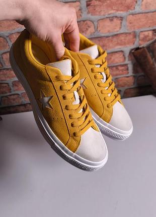 Кеди конверс converse one star ox lace
up closure sneakers yellow