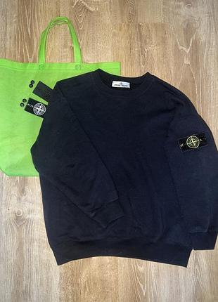 Чоловічий світшот чорного кольору бренда stone island
