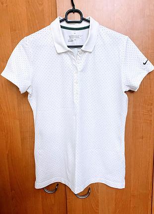 Брендове жіноче поло nike golf tour performance dri-fit в горошок, розмір m