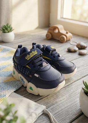 👟 детские кроссовки tomwins | navy &amp; neon brights размер 22 (14.2 см)