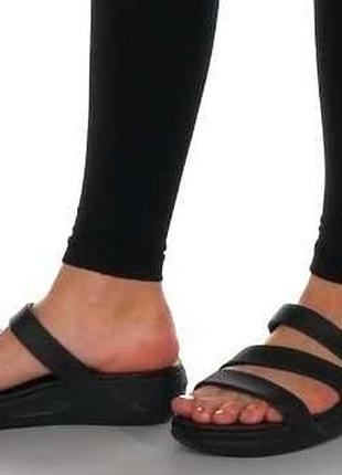 Жіночі шльопанці тапочки сланці crocs monterey strappy wedge w7