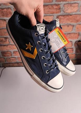 Кеды конверс кожаные conversestar player blue/yellow