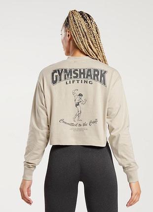 Gymshark lifting club  женский спортивный/тренировочный кроп лонгслив-кофта