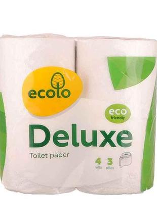 Туалетная бумага 4шт белая (ecolo deluxe 150 отрывов) тм ruta