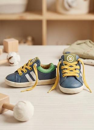 👟 кожаные кеды ручной работы i’m acebes shoes | navy &amp; neon accent размер 22 (13.7 см)