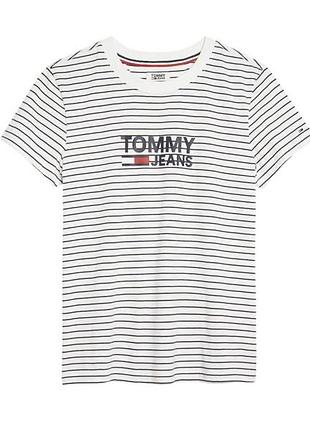 Футболка жіноча tommy jeans, біла смугаста, xs