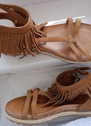 Il laccio espadrilles 39 босоножки кожа стразы бахрома бохо шик