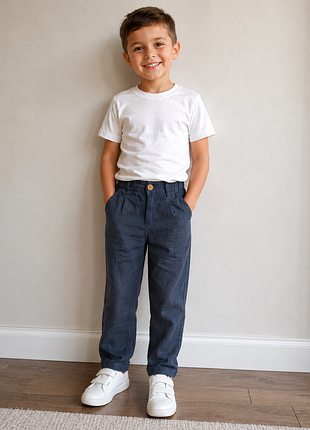 Лляні zara boys 116 см / 6 років темно-сині штани