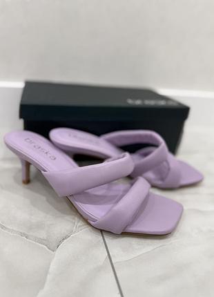 Босоніжки мюлі фіолетові лилові браска braska kitten heel на низькому підборі
