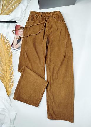 Вельветовые карамельные брюки zara