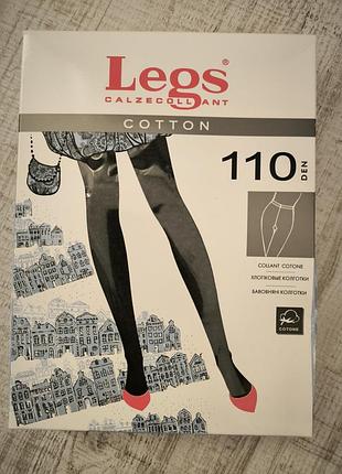 Бавовняні колготи legs calzecollant 110 den antracite melange 1/2