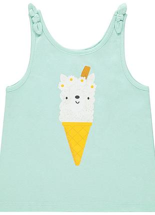 Майка на девочку бирюзовая лама ice cream orchestra р.67 см, 71 см
