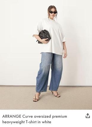 Футболка женская базовая asos arrange curve oversized premium heavyweight t-shirt р.4 xl