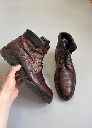 Ботинки floris van bommel croco leather 45(29cm) magnanni santoni clarcs tods