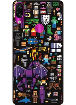 Силиконовый чехол бампер для huawei p smart z с картинкой minecraft майнкрафт