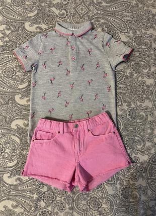 Шорти рожеві zara для дівчинки 5/6 років 110-116 см