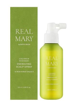 Rated green real mary energizing scalp spray освіжаючий спрей для шкіри голови з соком розмарину, спрей від випадіння волосся з розмарином
