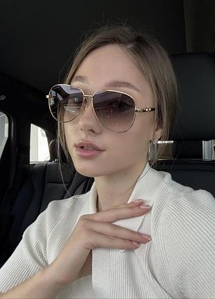 Жіночі брендові окуляри grey/gold