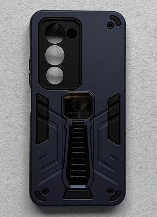 Xiaomi redmi 15 5g чехол armor magnetic blue противоударный, синий, матовый пластик с ножкой подставкой