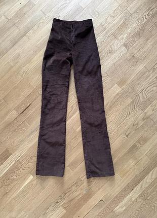 Штани кльош catsuit коричневий вельвет
