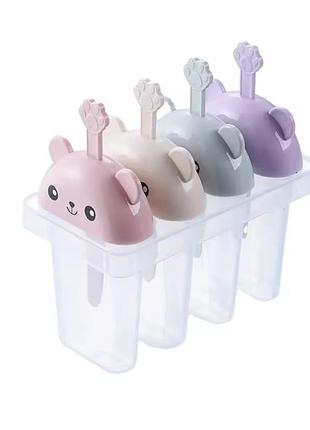 Формы для приготовления мороженого stenson c39810, 4 шт., 15 см, пластиковые.