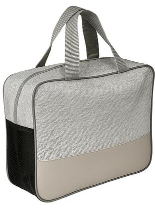 Косметичка дорожня stenson classic r33409 поліестерова 26×18×9.5 см, сріблястий колір, зручна з 2 довгими ручками