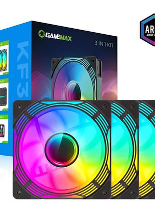 Набор вентиляторов 120 мм gamemax kf300 bk комплект из 3 шт