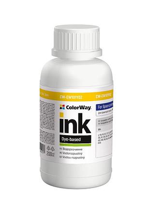 Чорнило colorway для epson l100/l200, об’єм 200 мл, колір yellow, cw-ew101y02