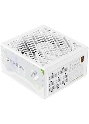 Блок питания модульный для пк gamemax gm800bwh 800w atx 2.53 80+ bronze white, 140 мм вентилятор, стабильное питание компьютера