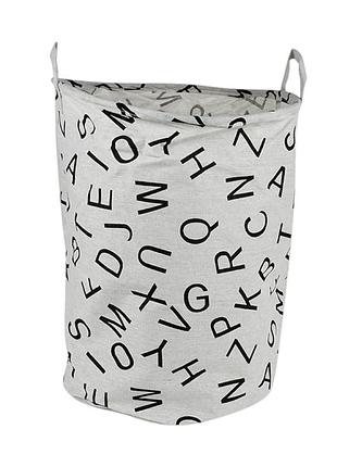 Корзина для белья и игрушек stenson mist 35×45 см тканевая с ручками светло-серой буквы