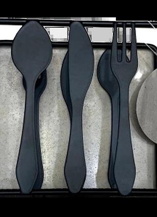 Салфетка stenson r89425 из металла, дизайн cutlery, черная