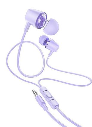 Наушники проводные hoco discoverer universal earphones with mic m107 purple