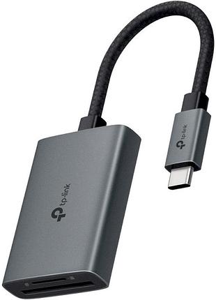 Кардидер usb type‑c tp‑link ua430c grey 1xsd 1xmicro‑sd до 2tb совместимый с ноутбуками и планшетами адаптер для карт памяти