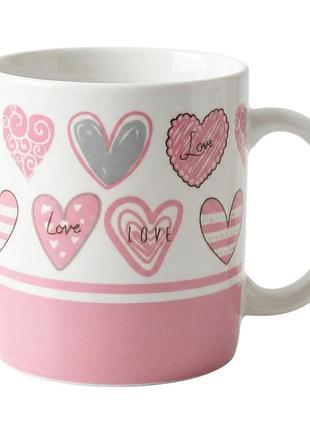 Керамическая чашка love r40050 350 мл с цветным рисунком love, разноцветный принт
