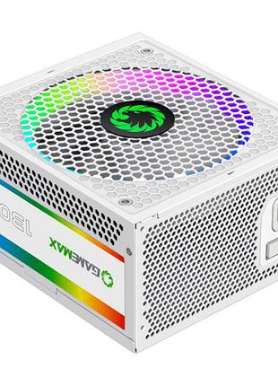Блок питания gamemax rgb-1300 wh (atx3.0 pcie5.0) 1300вт/80 platinum/140mm белый