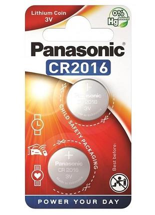 Літієва батарейка panasonic cr2016 lithium cr-2016el/2b 3-6в блістер 2шт