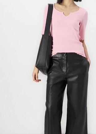 Рожева футболка в рубчик tom tailor denim