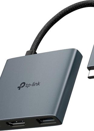 Концентратор usb type-c 3в1 tp-link uh3020c grey 1xusb 3.0 1xhdmi 1xusb-c pd 100w адаптер хаб для ноутбука и планшета