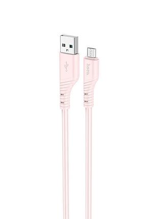 Кабель hoco micro usb crystal цвет silicone charging data cable x97 |1m, 2.4a| pink