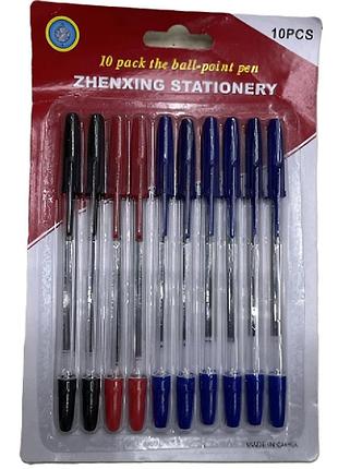 Ручки шариковые stenson 10 шт ww00177 в наборе 3 цвета