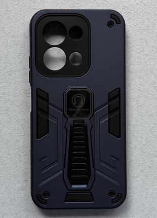 Xiaomi redmi 15c чехол armor magnetic blue противоударный, синий, матовый пластик с ножкой подставкой