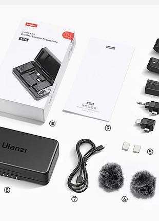 Бездротовий мікрофон для iphone android камери type-c 3.5mm ulanzi a100 6