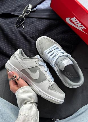 Кроссовки nike dunk low white/grey